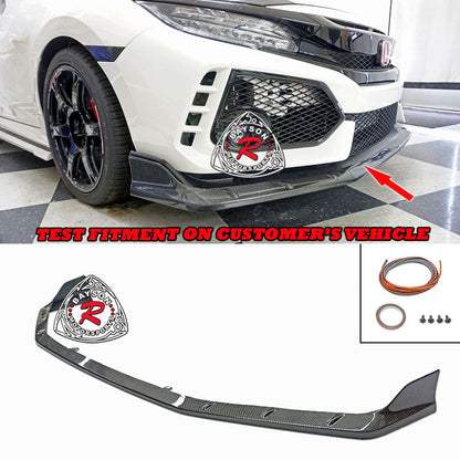 MU Style Front Lip (Carbon Fiber) For 2017-2021 Honda Civic Type R (FK8)