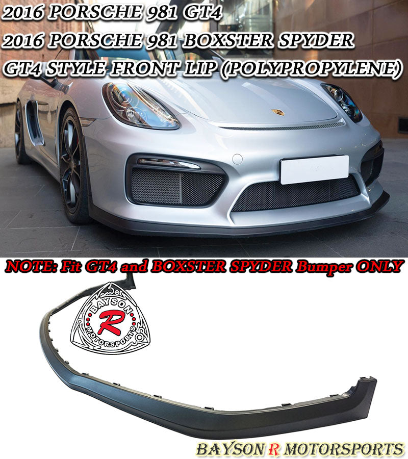 GT4 Style Front Lip For 2016 Porsche Cayman GT4/Boxster Spyder (981)