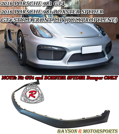 GT4 Style Front Lip For 2016 Porsche Cayman GT4/Boxster Spyder (981)