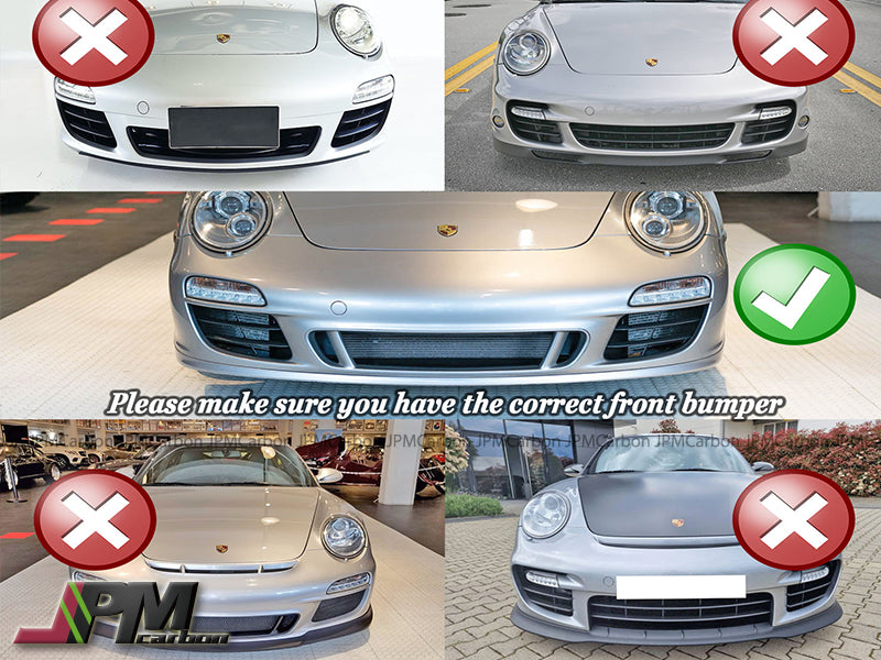 Aero Style Front Lip For 2009-2012 Porsche 911 Carrera with Aerokit Package / GTS / Speedster (997.2)