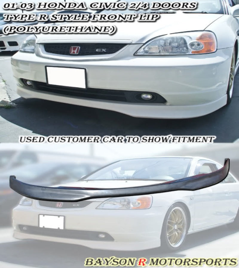 TR Style Front Lip For 2001-2003 Honda Civic (2Dr Coupe/4Dr Sedan)