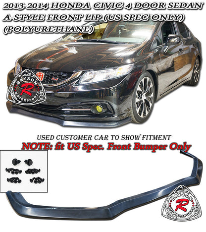 A Style Front Lip For 2013-2015 Honda Civic (4Dr Sedan)