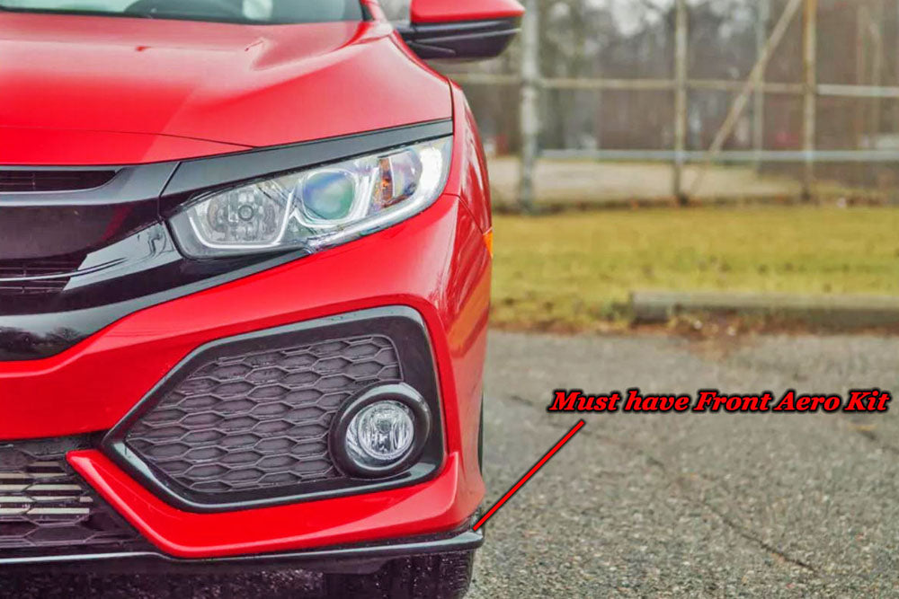 TR Style Front Lip For 2017-2021 Honda Civic 5Dr Hatchback (Sport / Sport Touring)