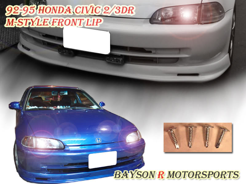 MU Style Front Lip For 1992-1995 Honda Civic (2Dr Coupe/3Dr Hatchback)
