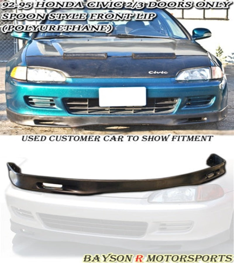 Spn Style Front Lip For 1992-1995 Honda Civic (2Dr Coupe/3Dr Hatchback)