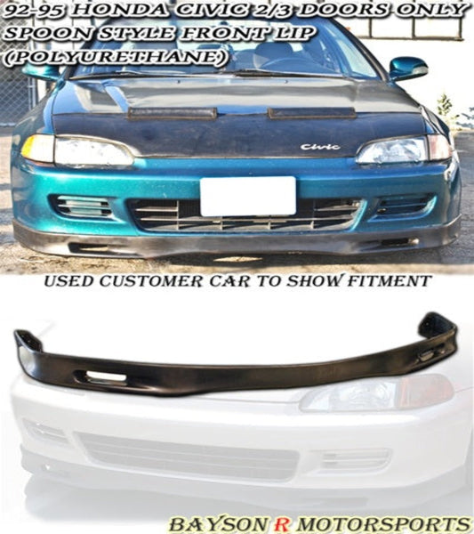 Spn Style Front Lip For 1992-1995 Honda Civic (2Dr Coupe/3Dr Hatchback)