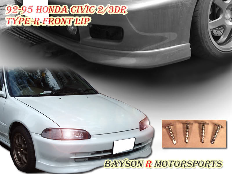 TR Style Front Lip For 1992-1995 Honda Civic (2Dr Coupe/3Dr Hatchback)