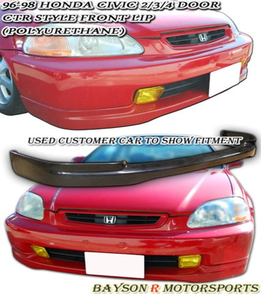 CTR Style Front Lip For 1996-1998 Honda Civic (2Dr Coupe/3Dr Hatchback/4Dr Sedan)
