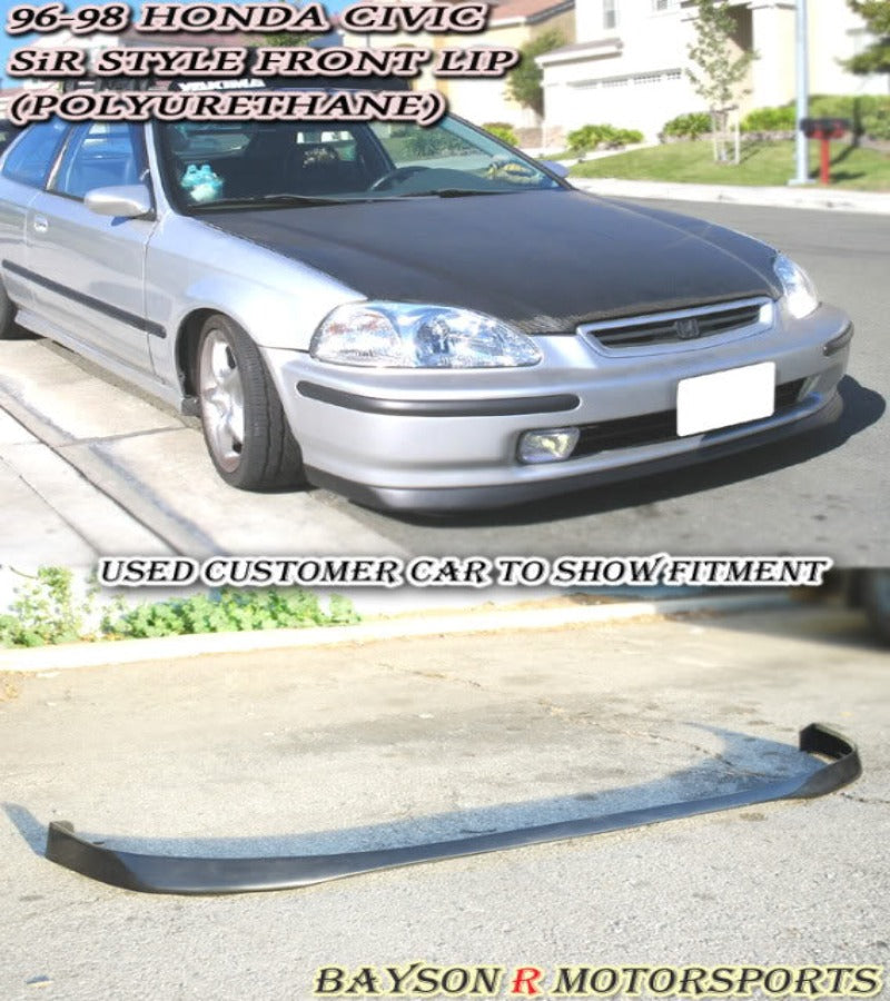 SiR Style Front Lip For 1996-1998 Honda Civic (2Dr Coupe/3Dr Hatchback/4Dr Sedan)