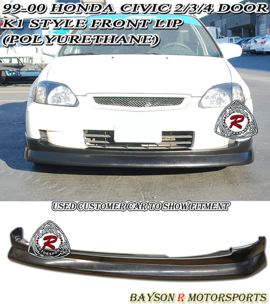CS Style Front Lip For 1999-2000 Honda Civic (2Dr Coupe/3Dr Hatchback/4Dr Sedan)