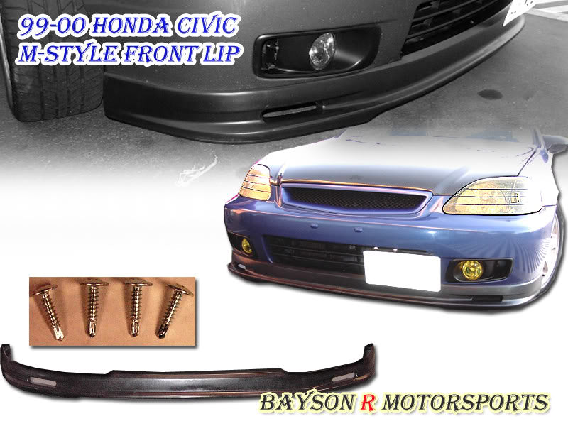 MU Style Front Lip For 1999-2000 Honda Civic (2Dr Coupe/3Dr Hatchback/4Dr Sedan)