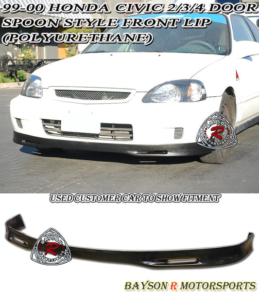Spn Style Front Lip For 1999-2000 Honda Civic (2Dr Coupe/3Dr Hatchback/4Dr Sedan)