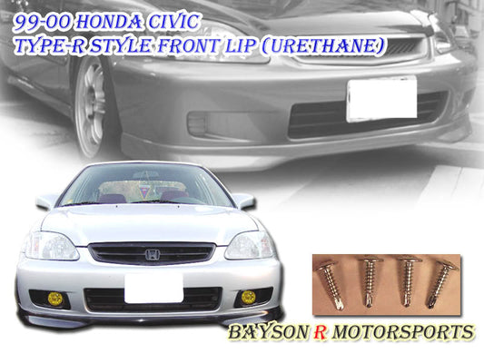 TR Style Front Lip For 1999-2000 Honda Civic (2Dr Coupe/3Dr Hatchback/4Dr Sedan)