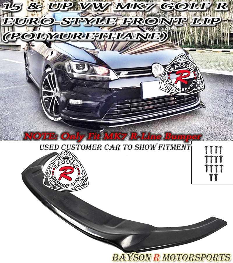 Euro-Style Front Lip For 2015-2017 Volkswagen Golf-R MK7 (Golf-R Model Only)