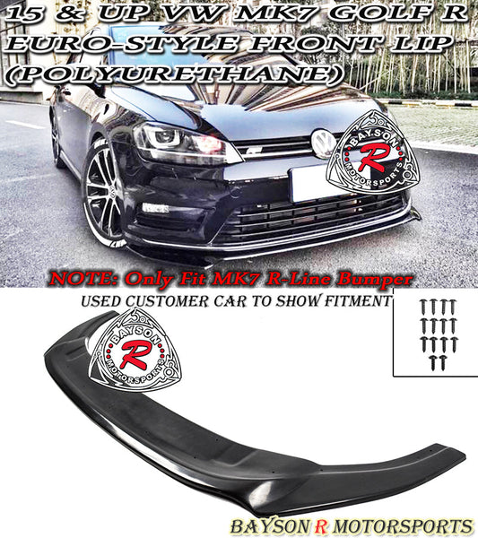 Euro-Style Front Lip For 2015-2017 Volkswagen Golf-R MK7 (Golf-R Model Only)