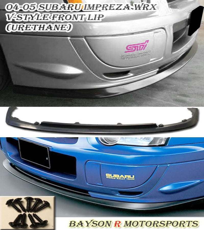 V Style Front Lip For 2004-2005 Subaru Impreza/WRX/WRX Sti (4Dr Sedan)