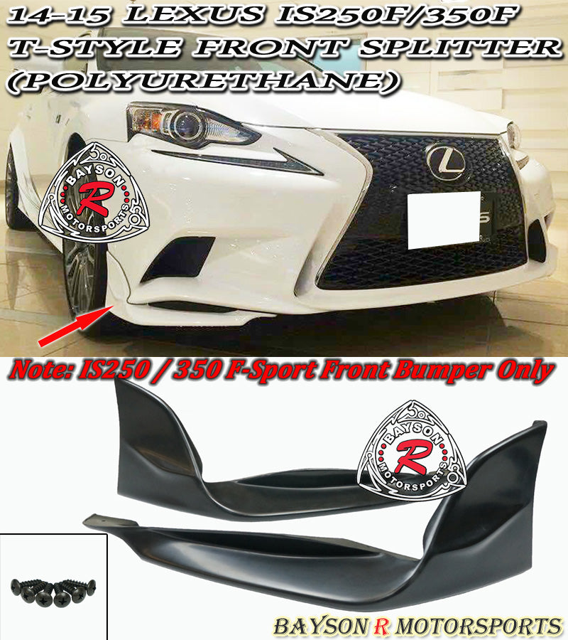 T Style Front Splitters For 2014-2016 Lexus IS200T/IS250/IS350 (F-Sport Front Bumper)
