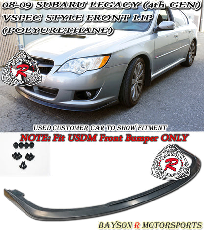 V Style Front Lip For 2008-2009 Subaru Legacy