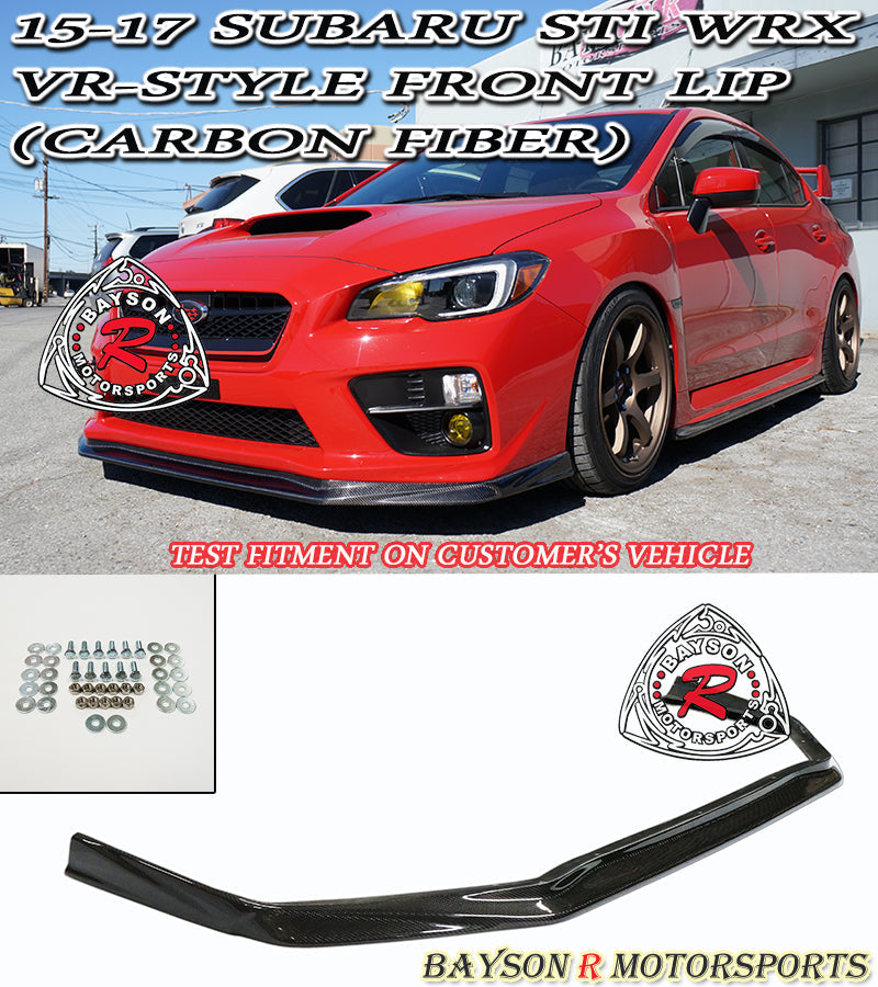 VR Style Front Lip (Carbon Fiber) For 2015-2017 Subaru WRX/WRX Sti
