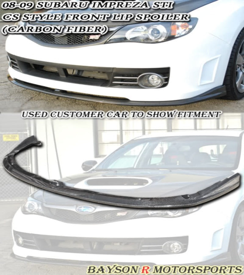 CS Style Front Lip (Carbon Fiber) For 2008-2010 Subaru WRX Sti