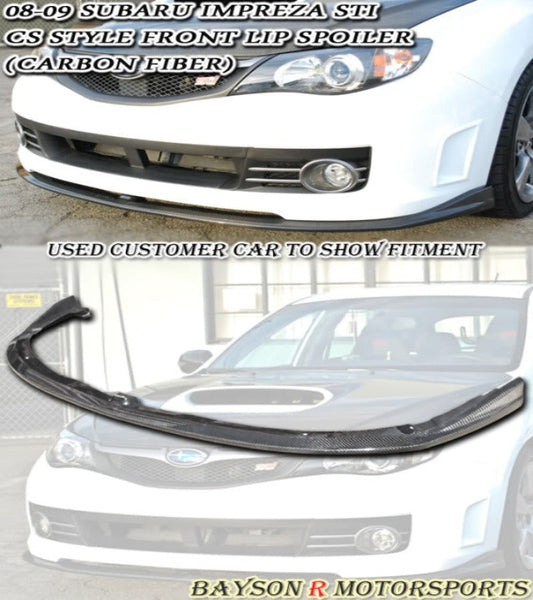 CS Style Front Lip (Carbon Fiber) For 2008-2010 Subaru WRX Sti