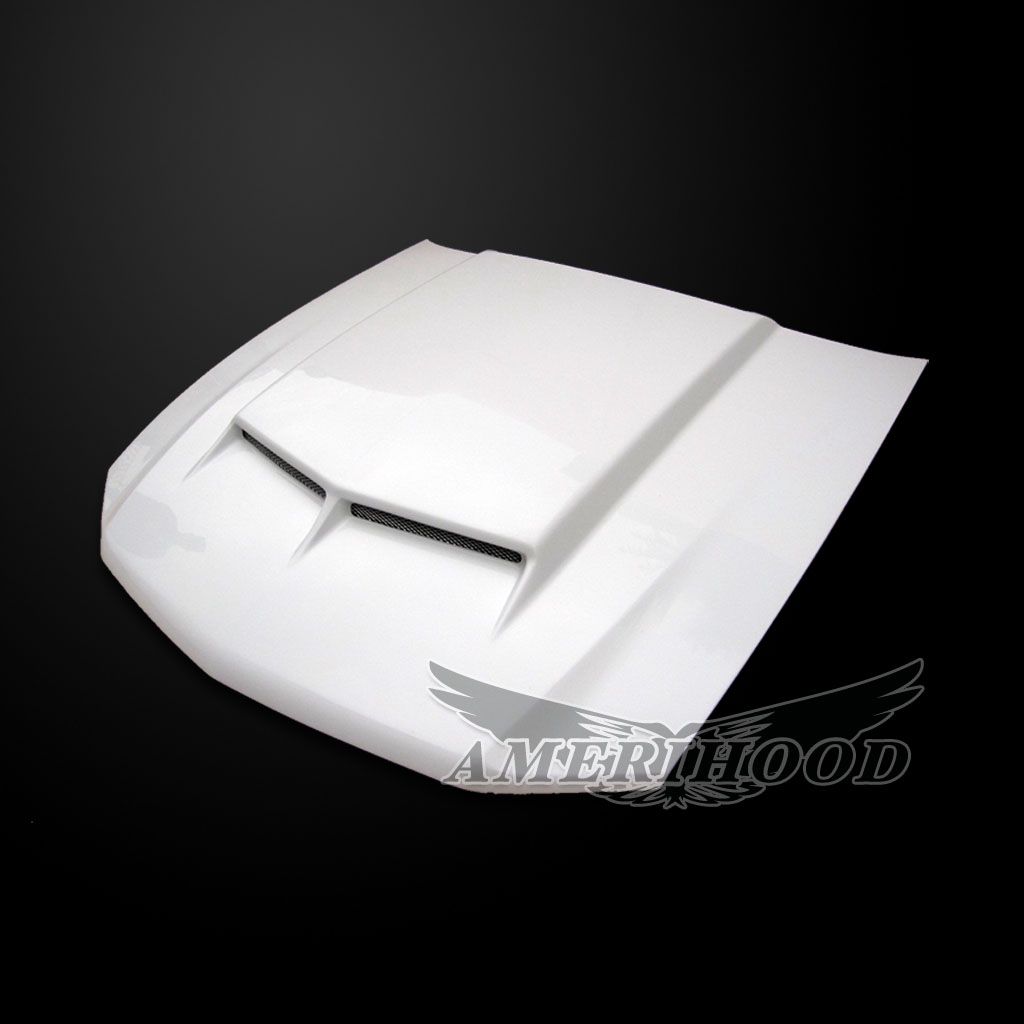 AmeriHood - Ford Mustang Model 2010-2012 C Style Functional Heat Extraction Hood