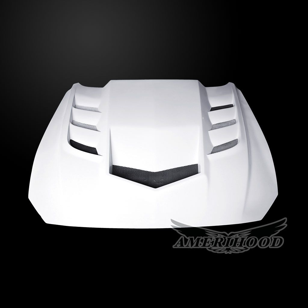 AmeriHood - Ford Mustang Model 2018-2023 VIP Style Functional Heat Extraction Hood