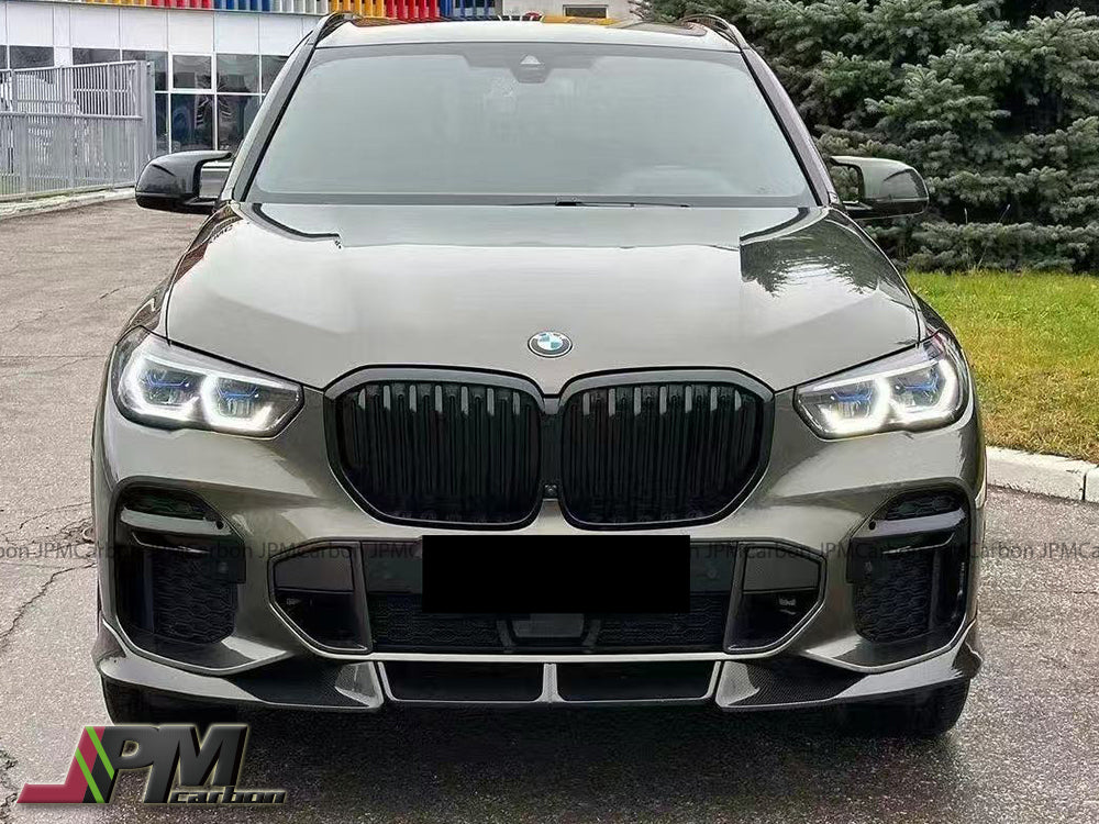 [JPMCarbon] DP Style Carbon Fiber Front Bumper Add-on Lip 3PCS Fits For 2019-2022 BMW G05 X5 with M-sport Package Only