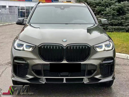 [JPMCarbon] DP Style Carbon Fiber Front Bumper Add-on Lip 3PCS Fits For 2019-2022 BMW G05 X5 with M-sport Package Only