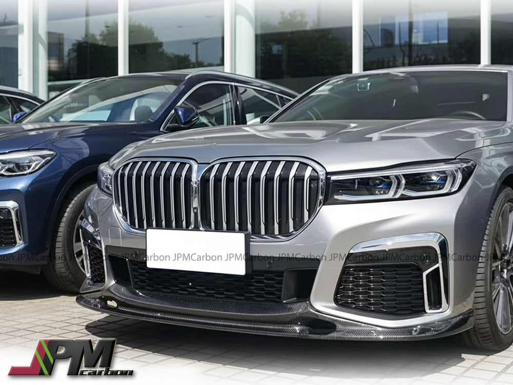 3D Style Carbon Fiber Front Bumper Add-on Lip Fits For 2020-2022 BMW G11 G12 7-Series with M-sport Package Only