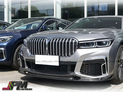 3D Style Carbon Fiber Front Bumper Add-on Lip Fits For 2020-2022 BMW G11 G12 7-Series with M-sport Package Only