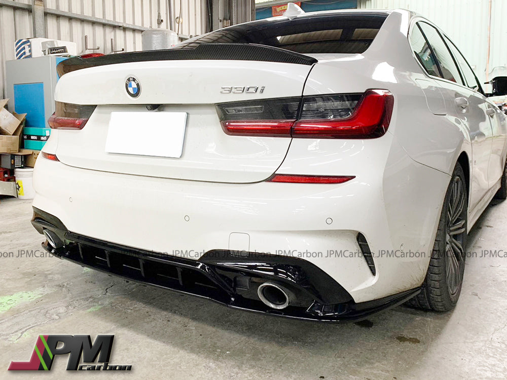 Y Style Gloss Black Rear Diffuser (For Quad Exhaust Tips) Fits For 2019-2022 BMW G20 with M-Sport Only
