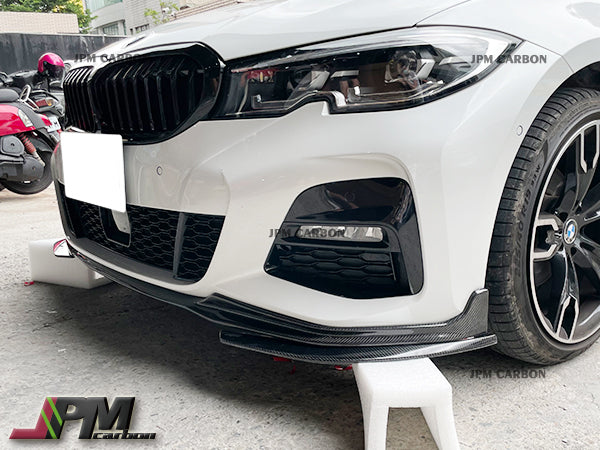 M Performance Style Carbon Fiber Front Bumper Add-on Lip Fits For 2018-2020 BMW G20 G28 3-Series with M-sport Package Only