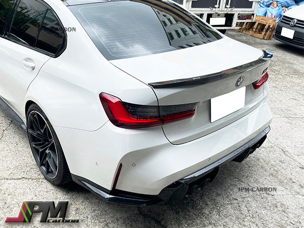 M4 Style Carbon Fiber Trunk Spoiler Fits For 2019-2023 BMW G20 G28 3-Series Sedan & G80 M3 Only