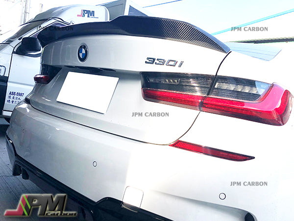 PR Style Carbon Fiber Trunk Spoiler Fits For 2019-2023 BMW G20 G28 3-Series Sedan & G80 M3 Only