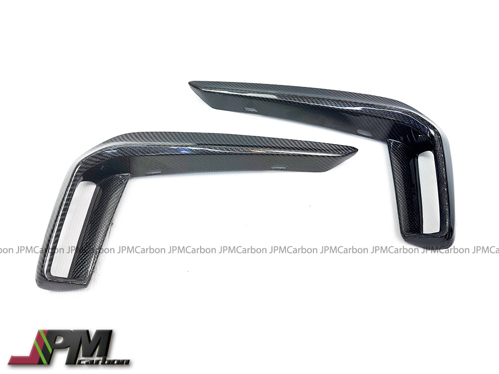 M550i Style Carbon Fiber Front Bumper Fog Light Replacement Trim Covers Fits For 2017-2020 BMW G30 G31 5-Series with M-sport Package Only