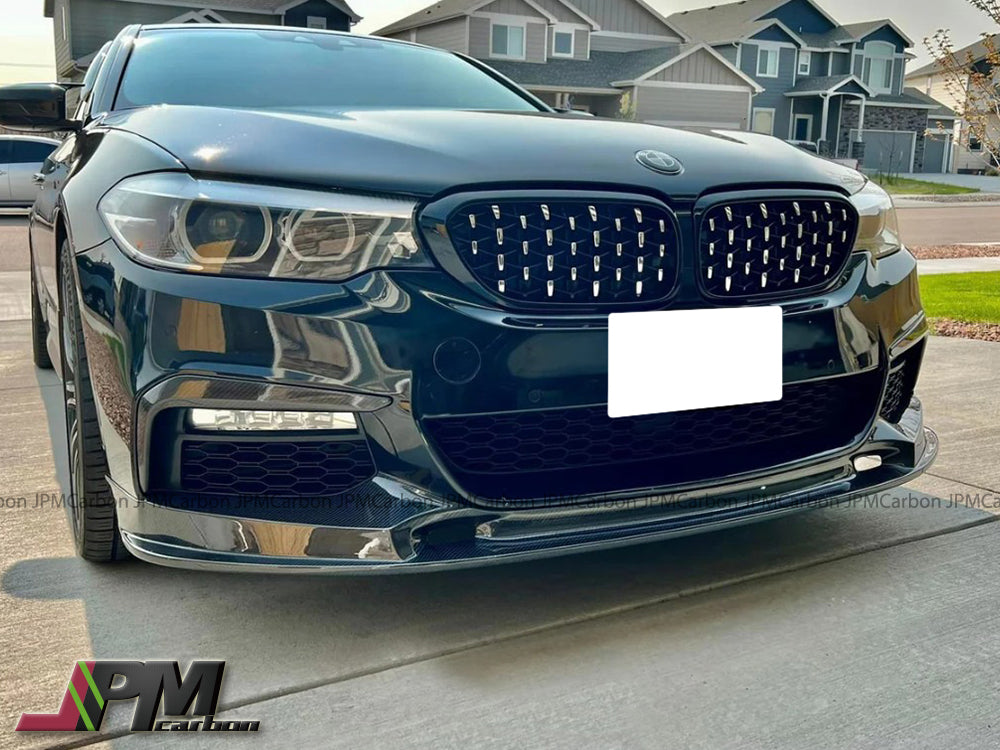 DTM Style Carbon Fiber Front Bumper Add-on Lip Fits For 2017-2020 BMW G30 5-Series with M-sport Package Only