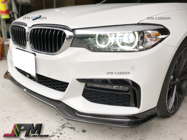E Style Carbon Fiber Front Bumper Add-on Lip Fits For 2017-2020 BMW G30 G31 5-Series with M-sport Package Only