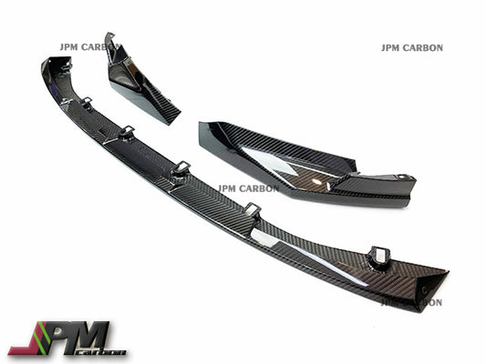 M Performance Style Carbon Fiber Front Bumper Add-on Lip Fits For 2020-2024 BMW G80 M3 / G82 M4 Only