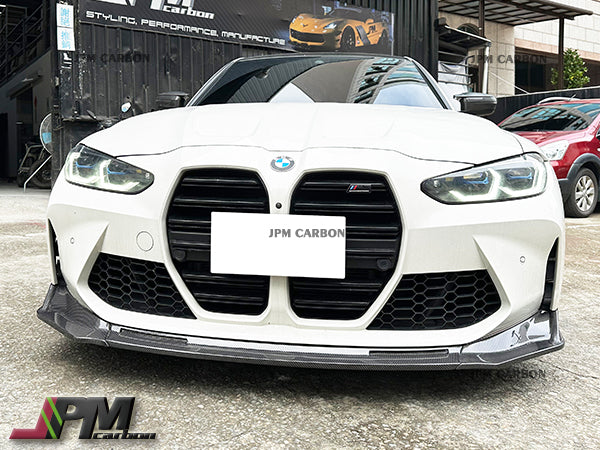 V Style Carbon Fiber Front Bumper Add-on Lip Fits For 2020-2023 BMW G80 M3 / G82 M4 Only