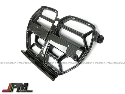 CSL Style Dry Carbon Front Nose Replacement Grille w/o ACC Fits For 2020-2025 BMW G80 M3 / G82 M4 Only