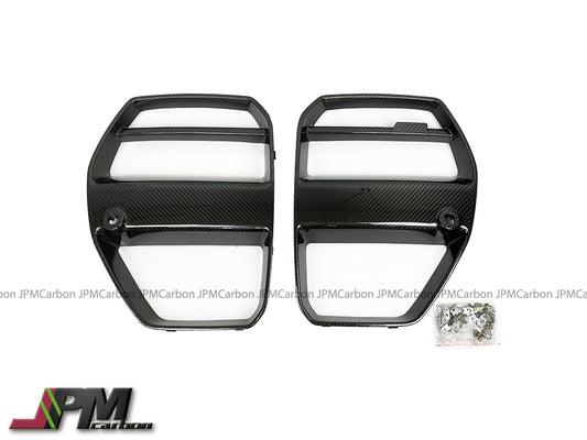 V Style Dry Carbon Front Nose Replacement Grille w/o ACC Fits For 2020-2025 BMW G80 M3 / G82 M4 Only