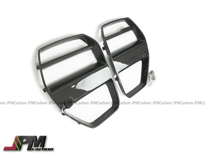 V Style Dry Carbon Front Nose Replacement Grille w/o ACC Fits For 2020-2025 BMW G80 M3 / G82 M4 Only