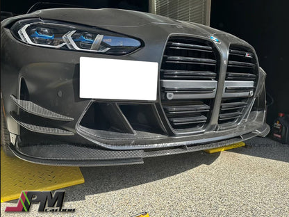 3D Style Carbon Fiber Front Bumper Add-on Lip Fits For 2020-2024 BMW G80 M3 / G82 M4 Only