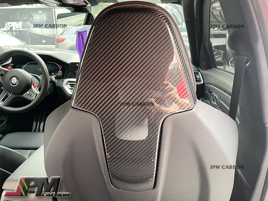 Carbon Fiber Front Seats Back Add-on Trim Covers Fits For 2020-2024 BMW G80 M3 / G82 M4 Only
