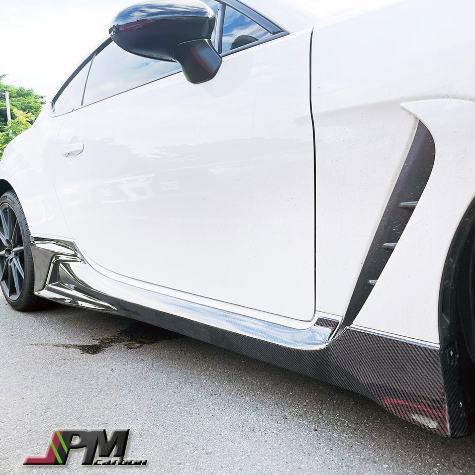 TRD Style Carbon Fiber Side Skirt Add-on Lips Fits For 2022up Toyota GR86 Only