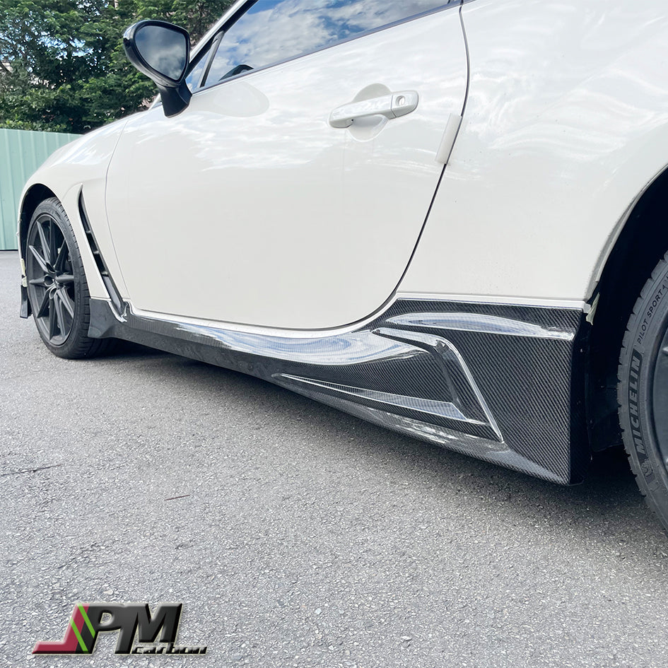 TRD Style Carbon Fiber Side Skirt Add-on Lips Fits For 2022up Toyota GR86 Only
