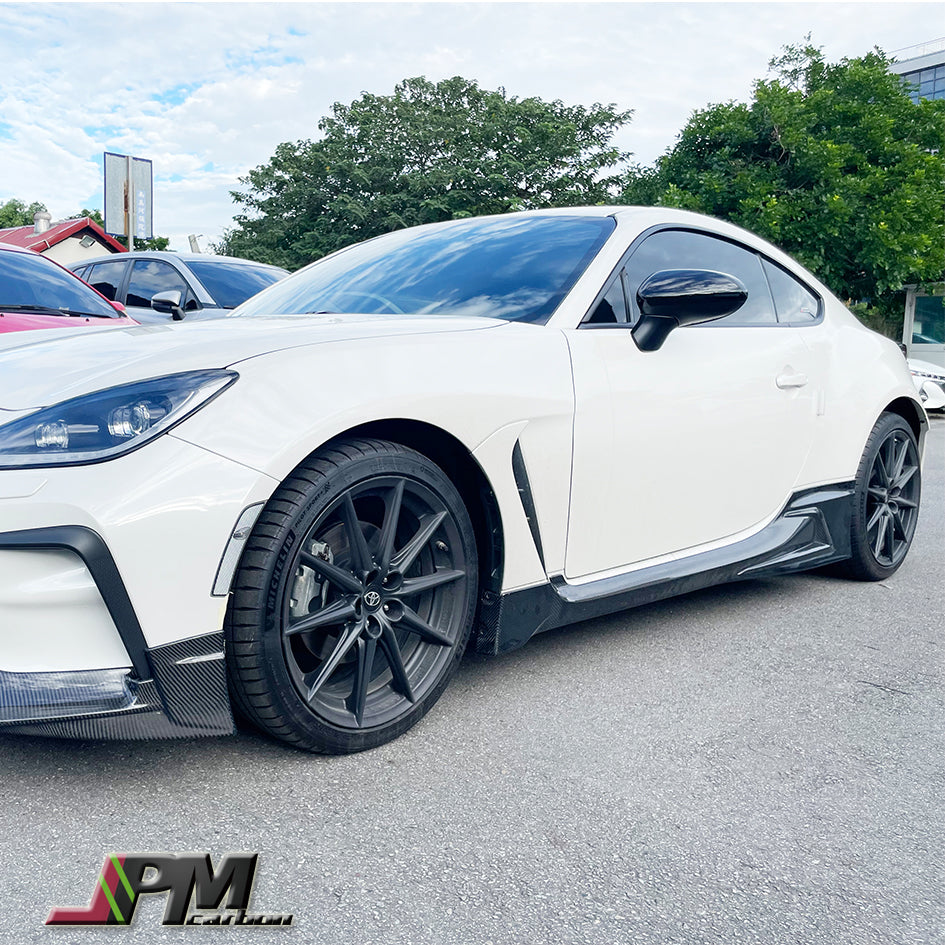 TRD Style Carbon Fiber Side Skirt Add-on Lips Fits For 2022up Toyota GR86 Only