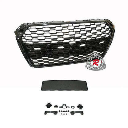 RS4 Style Front Grille (Black) For 2017-2019 Audi A4 S4 (B9)
