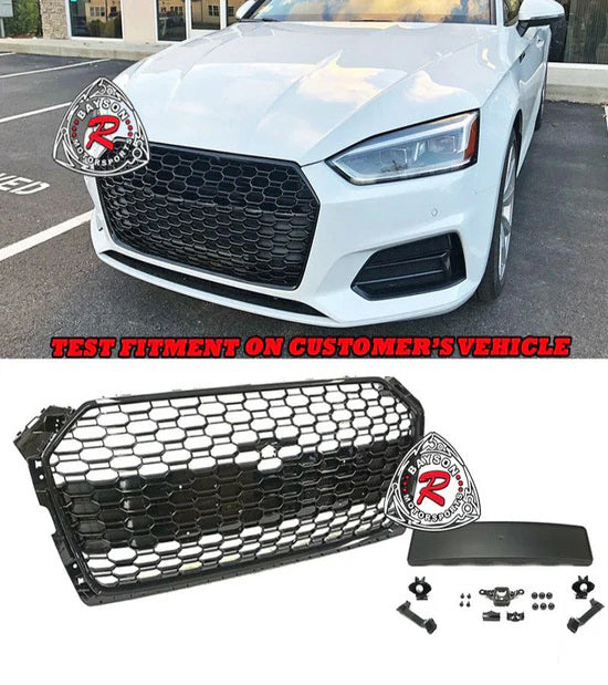 RS5 Style Front Grille (Gloss Black) For 2018-2019 Audi A5/S5 (B9)